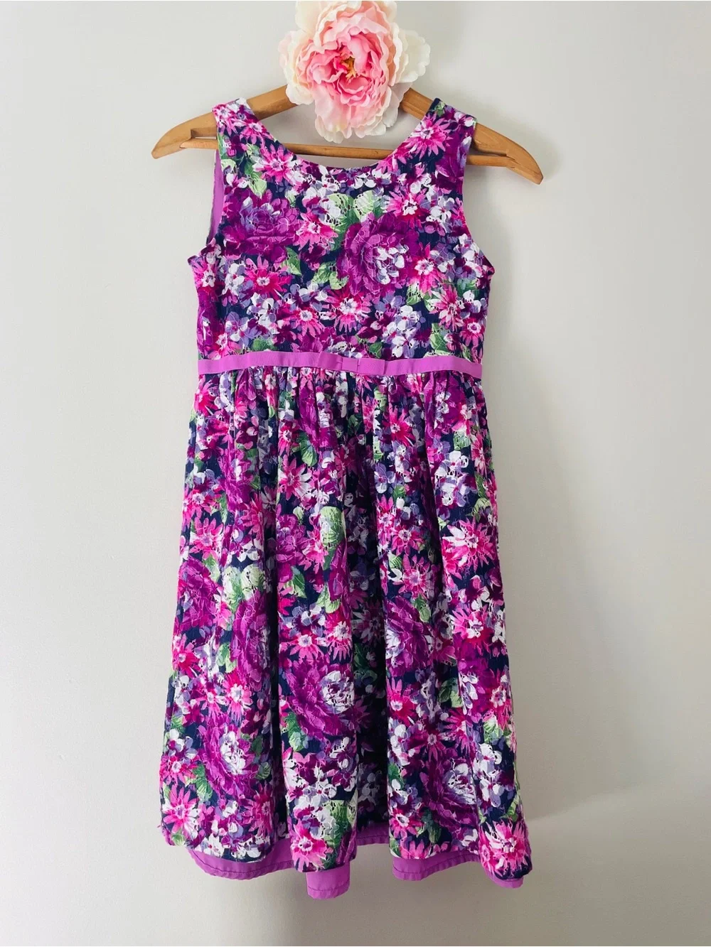 Gymboree Girls Purple Wildflower Floral Dress Size 12